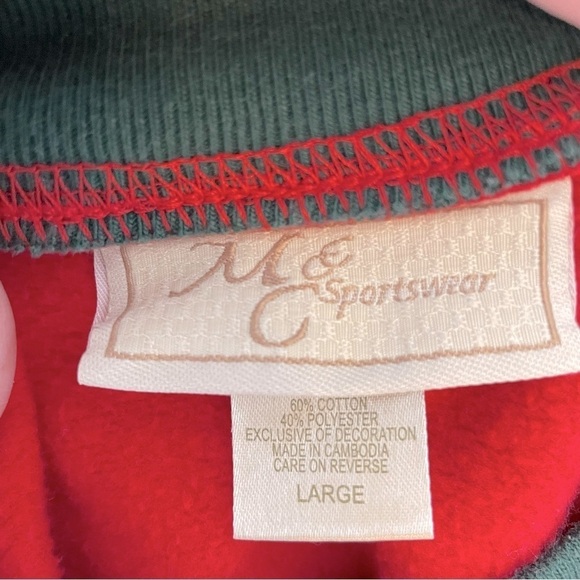 Vintage M & C Sportswear Sweatshirt- Christmas Cardinals- Size Large - Picture 7 of 7